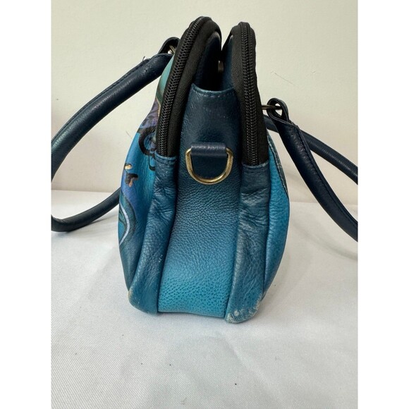 ANNA BY ANUSHKA LEATHER HANDPAINTED MULTI COMPARTMENT SACHEL 8038 - Picture 3 of 11